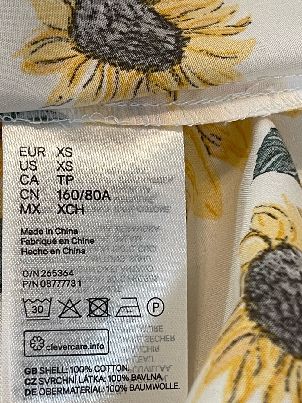 NWOT H&M Mini Cotton Short-Sleeve Sunflower Print Dress - Picture 12 of 14